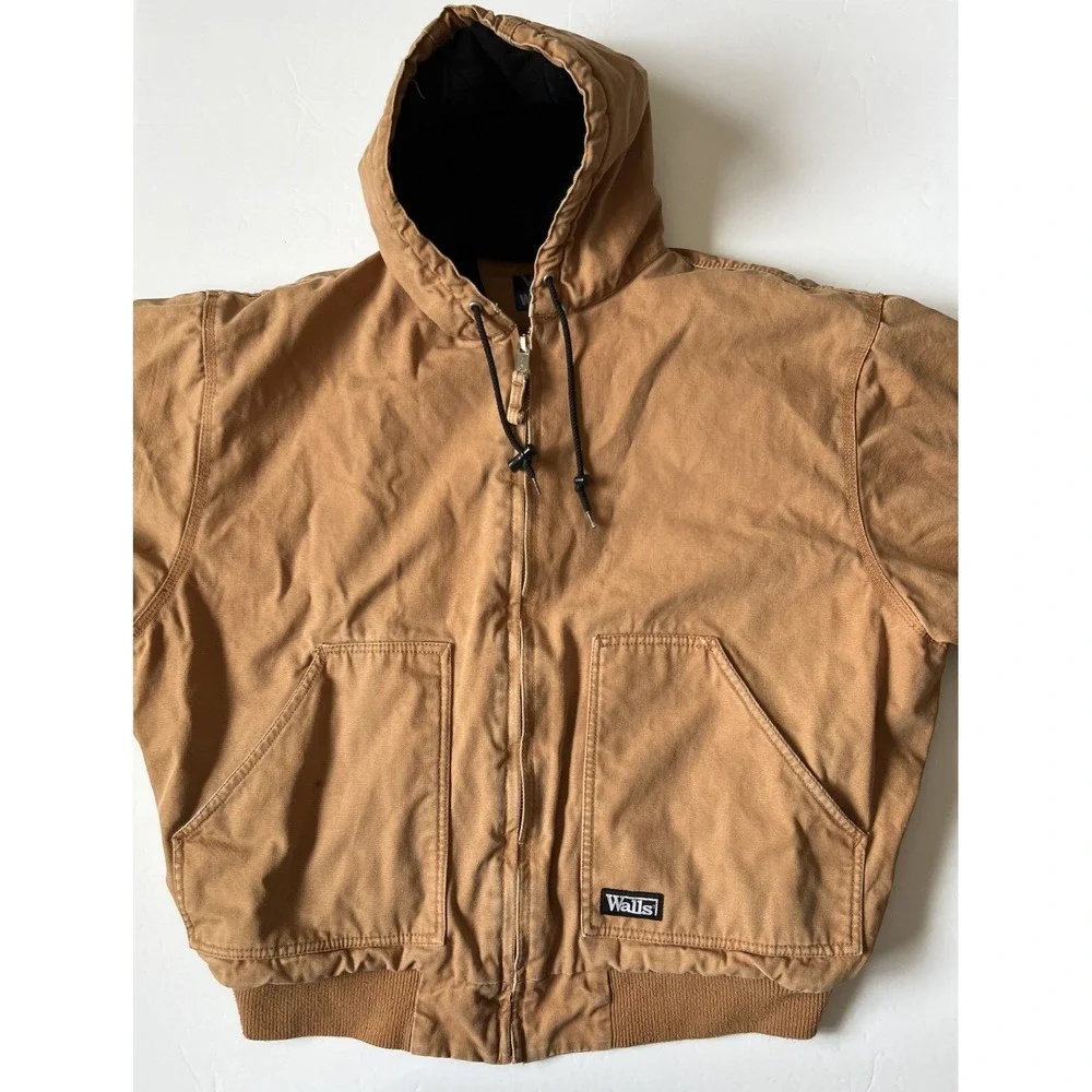 WALLS - Men's Heavyweight Duck Canvas Insulated Hooded Work Jacket- XX-Large 2XL
